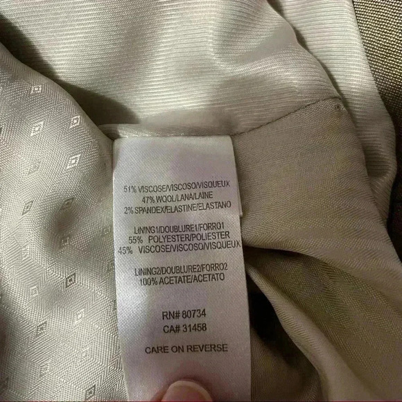 BCBGMaxAzria Women’s Double Lapel Wool Blend Blazer Taupe Small - Picture 5 of 9